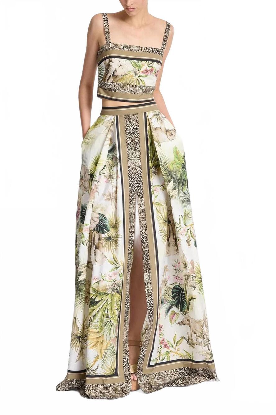 NEW ELIE SAAB printed cotton crop top in foulard